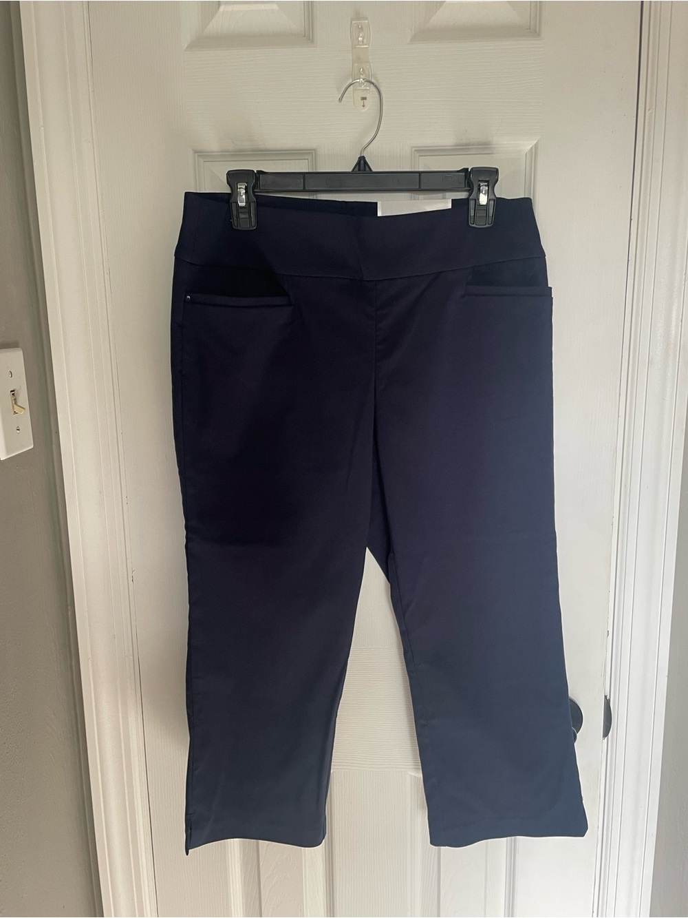 Christopher & Banks Navy Cropped Ponte Pull-On Pants